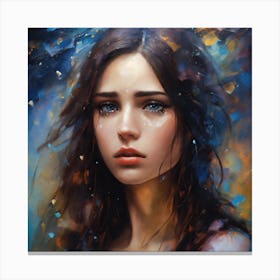 Girl With Blue Eyes Canvas Print