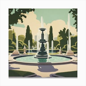 Fountain In The Park 1 Canvas Print