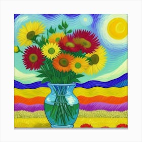 Sunflowers In A Vase 1 Canvas Print