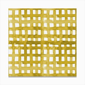 Watercolor Yellow Grid Canvas Print