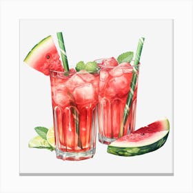 Watermelon Cocktail 15 Canvas Print