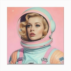 Pastel Female Astronaut Canvas Print