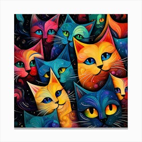 Colorful Cats 1 Canvas Print