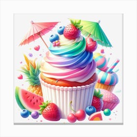 Rainbow Cupcake 13 Canvas Print