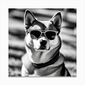 Husky Dog In Sunglasses 3 Canvas Print