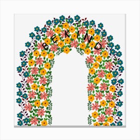 Aesthetic Rainbow Arch Of Colorful Flowers Canvas Print