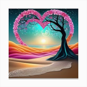 Heart Tree In The Desert Canvas Print