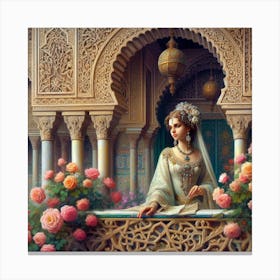 Bride With Roses101 Canvas Print