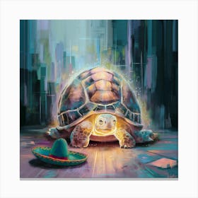 Turtle In The City Canvas Print