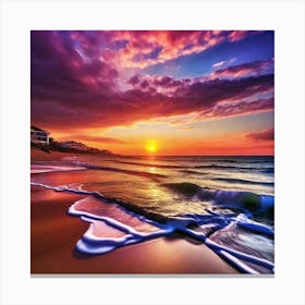 Sunset On The Beach 326 Canvas Print