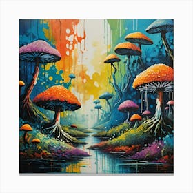 Psychedelic Mushrooms Canvas Print