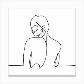 One Line Drawing Of A Woman Canvas Print