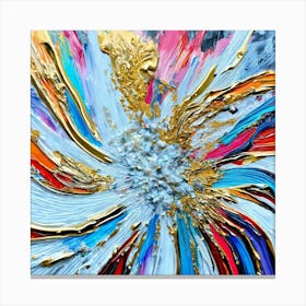 Abstract Flower Painting, Colorful Abstract Painting Acrylic On Canvas Compl Canvas Print