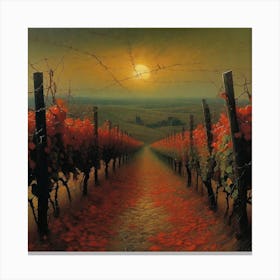 Sunset In The Vineyard Canvas Print