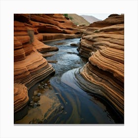 Firefly Erosion, Curves, Water, Natural, Landscape, Geology, Smooth, Texture, Flow, Exposure, River, (9) Canvas Print