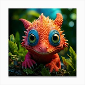 Firefly Photorealistic, Hyper Detailed, Funny, Creature, Leaves, Colorful, Whimsical, Vibrant, Natur Canvas Print