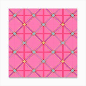 Pink Checkered Pattern Canvas Print