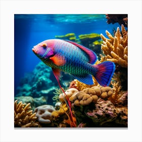 Colorful Parrot Fish Canvas Print