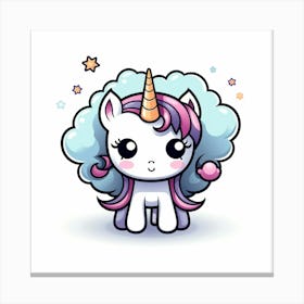 Unicorn With Rainbow Mane 15 Canvas Print