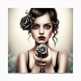 Pretty Goth Girl Canvas Print
