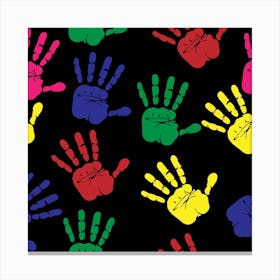 Handprints Hand Print Colourful Canvas Print