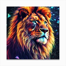 Modern Lion Painting Canvas Print