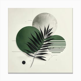 Modern Minimalist Botanical Art With Geometric Shapes Canvas Print