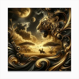 Tiger In The Night Canvas Print