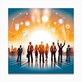 Silhouette Of Business People Canvas Print