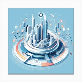 Futuristic Cityscape 3 Canvas Print