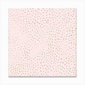 Dotted Gold And Pink Square Canvas Print