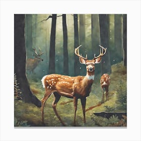Deer In The Woods 7 Canvas Print