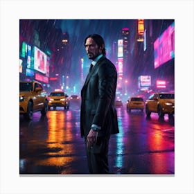 John Wick on the way to his Mission Canvas Print