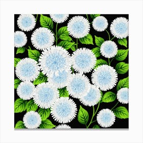 White Chrysanthemums 6 Canvas Print