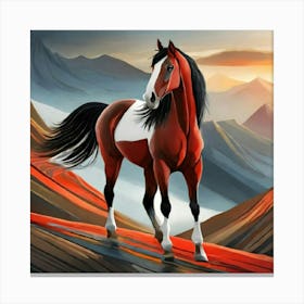Horse In The Mountains 3 Canvas Print