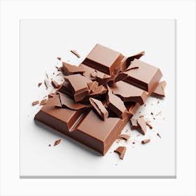 Chocolate Bar Isolated On White Canvas Print