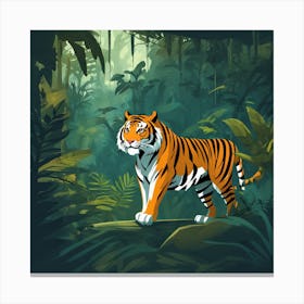 Tiger In The Jungle 1 Canvas Print