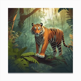 Tiger In The Jungle 10 Canvas Print