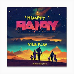 Happy Family father day  Canvas Print