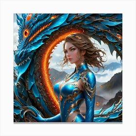 Blue Dragon jgt Canvas Print