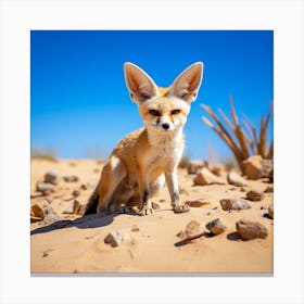 Fox In The Desert 1 Canvas Print