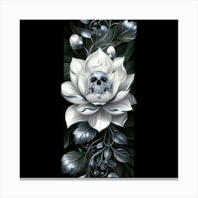 Lotus Flower With Skull Canvas Print