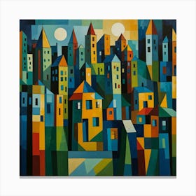 City At Night 1 Canvas Print