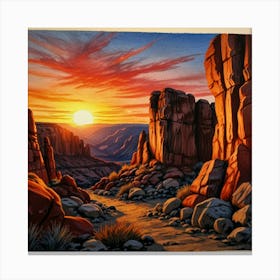 Sunset In The Desert 2 Canvas Print