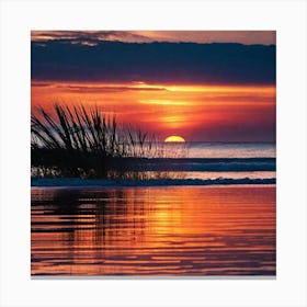 Sunset On The Beach 246 Canvas Print