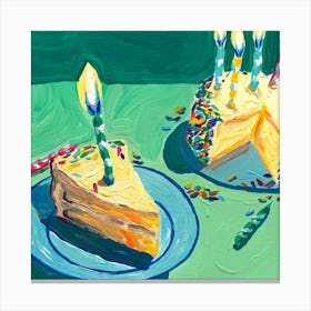 Birthday Cake Square Canvas Print