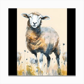 Sheep In The Field Canvas Print