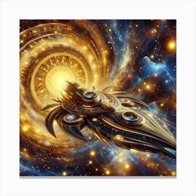 Spaceship In Space 3 Canvas Print