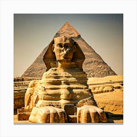 Sphinx And Pyramids Canvas Print