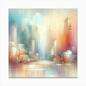 Abstract City Skyline 3 Canvas Print